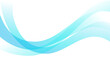 Turquoise transparent waves on white background. Abstract wavy banner