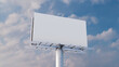 © RocknRoller Studios - Marketing Billboard. Empty Large Format Sign against a Cloudy Morning Sky. Design Template.