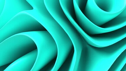 Satisfying Teal blue Wave Visuals Pattern Loop in 3D Motion Design. Seamless Cyclical Movement Wallpaper VJ