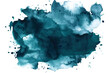 Teal and navy watercolor splotch on transparent background.