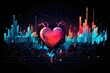 heartbeat abstract colorful illustration on dark background