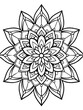 © Artisticeyes - flower mandala design for coloring book page on white Background