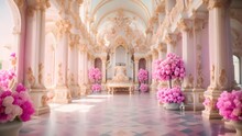 Luxury Interior Of The Royal Palace In Prague, Czech Republic, A Colorful Baroque Palace With A Bustling Court, AI Generated
