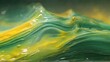 © alvian - close up abstract background illustration yellow and green  liquify texture