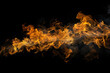 Fiery flames dance against a stark black background, creating a captivating and dramatic image perfect for abstract concepts and visual storytelling
