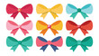 Bow gift ribbo set minimal isolated flat vector pro collection illustration on white background
