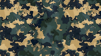 Seamless camouflage pattern, military texture, abstract design.