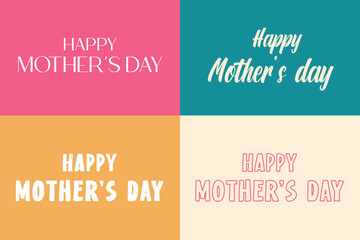 Wall Mural - Happy mother's day social media post design with mother font design and mom wishing or greeting font design vector illustration