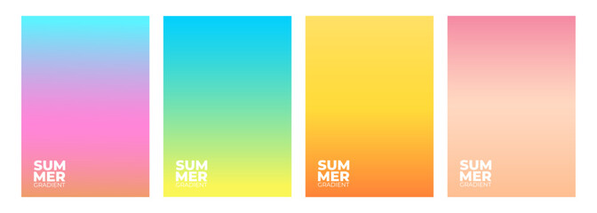 Poster - Summer theme color gradients. Summertime backgrounds for creative seasonal graphic design. Vector illustration.