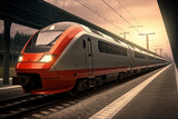 Fototapeta  - Image of train. Train related topics. Vacation by train. Rail strike. Train accident.