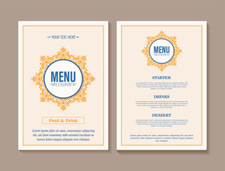 Wall Mural - colorful restaurant menu layout design