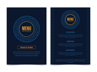 Wall Mural - Menu Layout with ornamental Elements