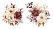 Sophisticated beige and maroon floral set
