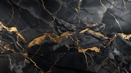 Poster - Dark marble black marble stone background