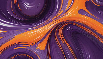 Wall Mural - combining deep purple and bright orange in an abstract futuristic texture isolated on a transparent background, bright colors illustration