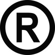 Registered trademark symbol icon isolated