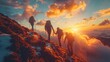 © Shodaime - People are climbing the mountain at sunset