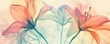 illustration x  ray style of giaconto lilies flowers on pastel background, for fashion, textile, print or wallpaper, greeting cards or posters
