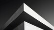 Striking Black and White Architectural Abstract with Intersecting Geometric Concrete Shapes and Shadows