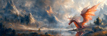 Majestic Dragon Soaring Above Enchanting,
Dragons And Fantasy Artificial Intelligence Image

