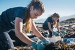 Ocean Shore Cleanup by Environmental Volunteers