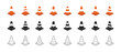 Traffic, safety cone icon set. Vector EPS 10
