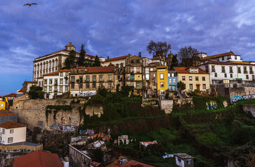 Wall Mural - View from Dom Luis I Bridge over Douro River between Porto and Vila Nova de Gaia, Portugal