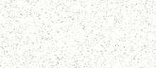 Terrazzo Flooring Consists Of Chips Of Marble Texture. Quartz Surface White, Brown For Bathroom Or Kitchen Countertop. White Paper Texture Background. Rock Stone Marble Backdrop Textured Illustration.