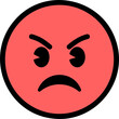© Liena - enraged face emoji sticker, red circle angry expression sticker