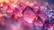 Holographic background with glass shards. Rainbow reflexes in pink and purple color.