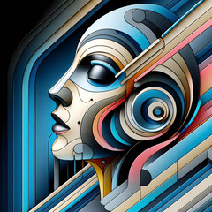 Canvas Print - futuristic portrait of a woman