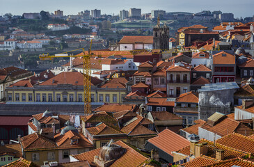 Sticker - Aerial view of Sao Nicolau area of Porto city, Portugal