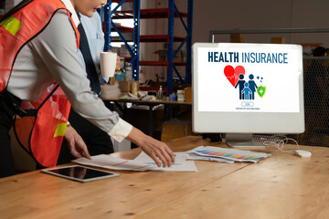 Wall Mural - Health insurance web site modish registration system for easy form filling