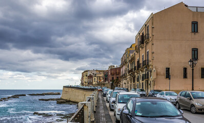 Poster - Ionian Sea seen from Ortygia island, old part of Syracuse city, Sicily Island, Italy