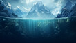 Majestic Mountains with Reflection in Clear Underwater View