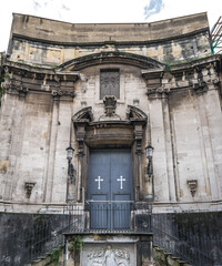 Sticker - St Therese of Child Jesus Church in historic part of Catania city, Sicily, Italy