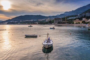 Canvas Print - View from Rafailovici town on the Adriatic coast, Montenegro