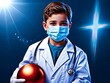 Heartwarming Healthcare Concept Smiling Child Boy Doctor