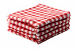 Red and white checkered tablecloth isolated on a white background. High quality