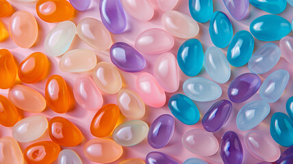 Wall Mural - Colorful oval stones, candy canes colored close-up