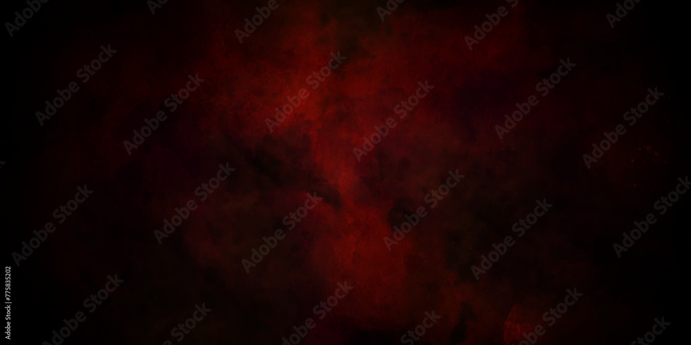 Dark and light red wall grunge backdrop texture. watercolor painted mottled red background, modern colorful concrete dirty smooth ink textures on black paper background.