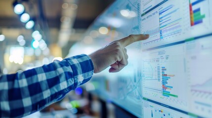 Poster - Person Pointing at Whiteboard With Graphs