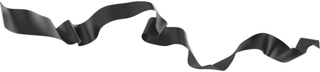 Wall Mural - smooth ribbon isolated on transparent background. 3d render.