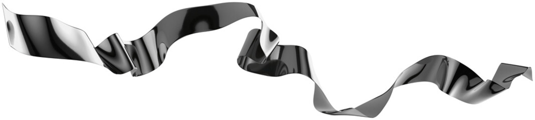 Wall Mural - smooth ribbon isolated on transparent background. 3d render.