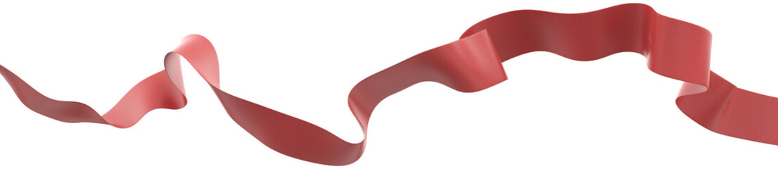 Wall Mural - smooth ribbon isolated on transparent background. 3d render.