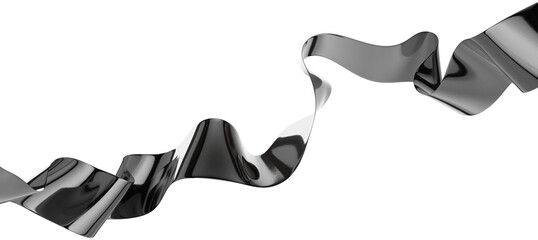 Wall Mural - smooth ribbon isolated on transparent background. 3d render.
