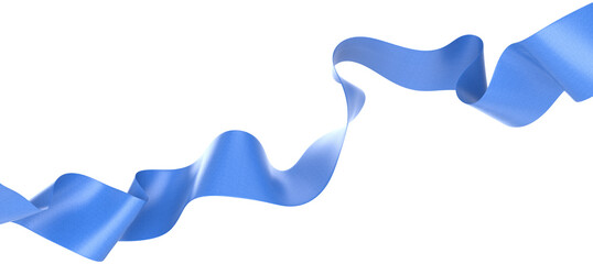 Wall Mural - smooth ribbon isolated on transparent background. 3d render.