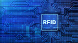Fototapeta Mapy - RFID Radio Frequency Identification technology concept on virtual screen.
