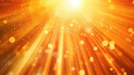 Abstract background with light sun rays. Sun burst or sunlight in orange tones