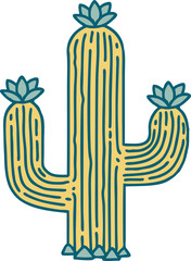 Wall Mural - iconic tattoo style image of a cactus